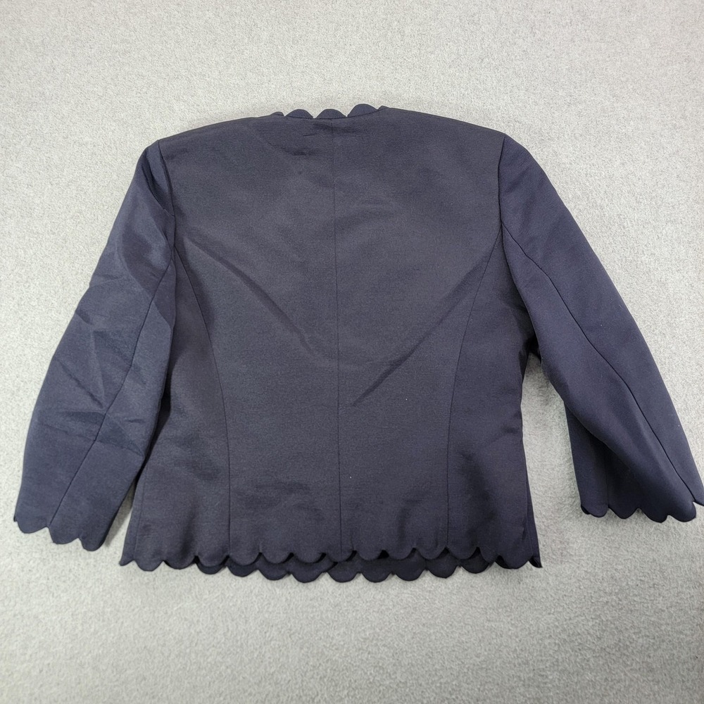 Hobbs Skirt Suit Womens 12 Blue Scallop Hem Jacket Skirt Set Lined Workwear - Picture 5 of 16